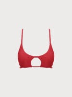 ECONYL® Red Cut Out Bikini Top - Image 6