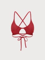 ECONYL® Red Cut Out Bikini Top - Image 7