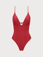ECONYL® Red Cutout One Piece Swimwear - Image 6