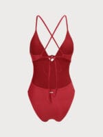 ECONYL® Red Cutout One Piece Swimwear - Image 7