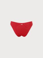 Red Solid Low Waisted Bikini Bottom - Image 7