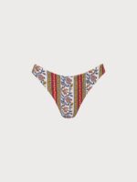Burgundy Reversible Floral Bikini Bottom - Image 6