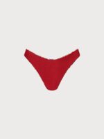 Burgundy Reversible Floral Bikini Bottom - Image 7