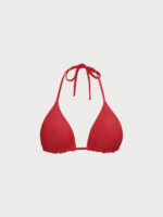 ECONYL® Red Reversible Halter Triangle Bikini Top - Image 9