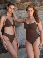 Dark Coffee Back Tie Bikini Top - Image 5