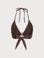 Dark Coffee Back Tie Bikini Top - Image 10