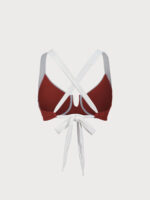 Red Contrast V Notch Plus Size Bikini Top - Image 8