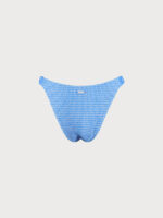 Blue Textured Striped Bikini Bottom - Image 6