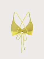 Yellow Twist Cross Back Bikini Top - Image 6