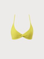 Yellow Twist Cross Back Bikini Top - Image 5