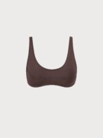 Coffee U-Neck Ribbed Seam Bikini Top - Image 7