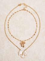 Gold Oil-Drip Bow Necklace - Image 5