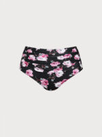Black Floral Plus Size Bikini Bottom - Image 6