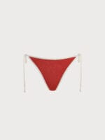 Brick Red Jacquard Tie Bikini Bottom - Image 6