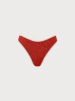Brick Red Jacquard Bikini Bottom - Image 8
