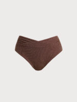 Dark Coffee V Cut Plus Size Bikini Bottom - Image 5