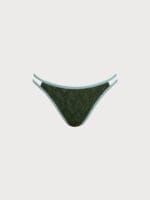 Dark Green Textured Cutout Bikini Bottom - Image 6