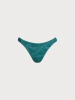 Dark Green Jacquard Elastic Bikini Bottom - Image 6