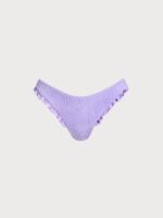 Purple Textured Ruffled Bikini Bottom - Image 6