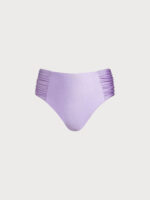 Purple Ruched High Waisted Bikini Bottom - Image 6