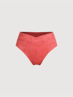 Red Jacquard V Cut Plus Size Bikini Bottom - Image 6