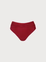 Red Ruched Plus Size Bikini Bottom - Image 5