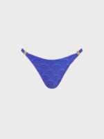 Royal Blue Textured Gold-Accented Bikini Bottom - Image 9