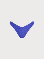 Royal Blue Textured Full Coverage Bikini Bottom - Image 6