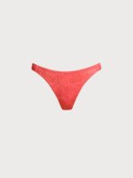 Red Textured Elastic Bikini Bottom - Image 6
