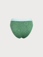 Dark Green Contrast High Waisted Bikini Bottom - Image 6