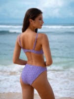 Purple Jacquard V Cut Bikini bottom - Image 2