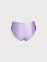 Purple Ruched High Waisted Bikini Bottom - Image 7