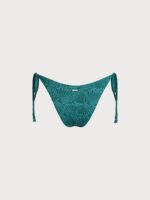 Dark Green Jacquard Tie Bikini Bottom - Image 10
