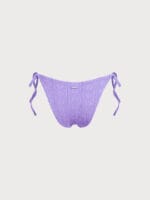 Purple Jacquard Tie Bikini Bottom - Image 6