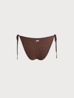 Dark Coffee Lurex Tie Bikini Bottom - Image 7