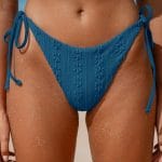 Blue Jacquard Tie Bikini Bottom