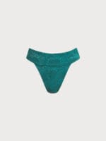 Dark Green Jacquard High Cut Bikini Bottom - Image 11