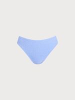 Light Blue Textured Natural Waisted Bikini Bottom - Image 6