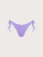 Purple Jacquard Tie Bikini Bottom - Image 5
