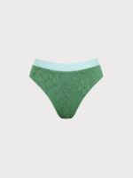 Dark Green Contrast High Waisted Bikini Bottom - Image 5