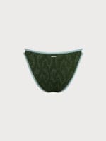 Dark Green Textured Cutout Bikini Bottom - Image 7