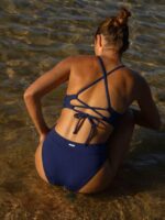 Navy Ribbed Bikini Bottom - Image 2
