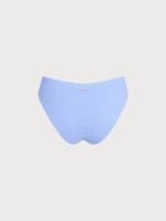 Light Blue Textured Natural Waisted Bikini Bottom - Image 7