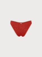 Brick Red Jacquard Bikini Bottom - Image 9