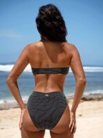 Black Polka Dot High Waisted Bikini Bottom - Image 2