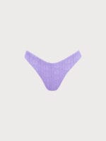 Purple Jacquard V Cut Bikini bottom - Image 5