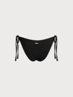 Black Solid Tie Bikini Bottom - Image 7
