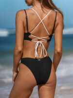 Black & White Color Block High-Cut Bikini Bottom - Image 2