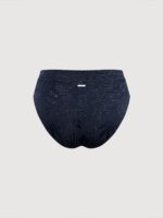 Blue Shimmer Textured High Waisted Bikini Bottom - Image 7