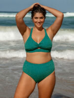 Green Lurex Plus Size Bikini Bottom - Image 4